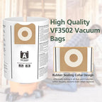 15 Pack 23743 VF3502 Vacuum Bags Compatible with Ridgid 12 to 16 Gallon Wet Dry Vacuums, High Efficiency Replacement Filter Bags for Model WD1950 WD1956 WD1850 WD1851 RV2400HF WD1450 WD1680 WD1270
