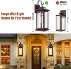 Large Bronze Outdoor Wall Light 17 Inch, Vintage Exterior Light Fixture with IP65 Waterproof Clear Glass, Farmhouse Outside Wall Sconce Porch Light for Front Door Backyard, Oil Rubbed