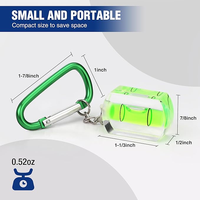 WORKPRO Small Bubble Level with Keychain 3-Pack Mini Pocket Tool Spirit Level Measuring Picture Hanging layout Tools
