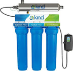 Whole House Salt-Free Water Softener and Filter Combo - High Performing Coconut Shell Carbon Block Filtration - for Homes with Up to 5 Bathrooms - Easy Installation with UV Light