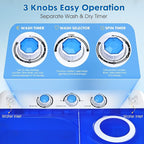 28lbs Portable Washing Machine with 18lbs Wash and 10lbs Spin, Twin Tub Washer Compact Machine with Drain Pump, Mini Portable Washer for Home, Camping, RVs, and Small Spaces, Blue