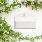 Whitehall Custom Wall Mount Mailbox Package - Mail Box with Monogram, Sand Cast Aluminum, Classic Design White Personalized in Goldtone