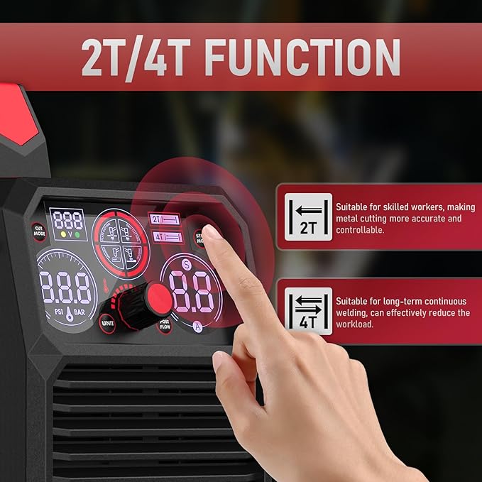 YESWELDER CUT-55DS NHF PLUS Plasma Cutter, 55Amp 110V/220V Non-High Frequency Non-Touch Pilot Arc 4-In-1 Plate Cutting/Grid Cutting/Gouging/Marking Multifunctional Plasma Cutting Machine