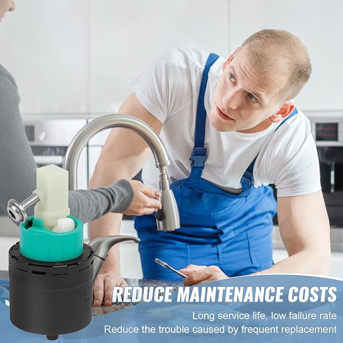 92730000 Faucet Valve Core Compatible with Hansgrohe M3/M2 Single-Hole Ceramic Cartridge 2-inch Spare Part, Durable Plastic, Black