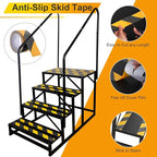 RV Steps with Handrail, Hot Tub Steps with Handrail, Portable Stairs Steps for 5th Wheel RV, Mobile Home Stairs Outdoor RV Step (4 Steps with 2 Handrails)