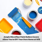 Leumoi 200 Pcs 4 Inch Mini Paint Roller Bulk Small Microfiber Roller Cover 1/2" Nap for Paint Brush for House Painting Supplies DIY Craft Home Wall Repair Tool Kit Set (Yellow Base, Black)