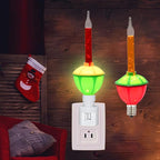 Christmas Bubble Night Lights Plug into Wall, 1 Multicolor Bubble Christmas Night Light + 1 Replacement Bubble Light Bulb, 5w Incandescent Bulb 120v Fits C7/ E12 Candelabra Base Swivel Plug-in Base