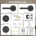 Amerdeco Front Door Lock Set with Double Cylinder Deadbolt, Black Exterior Entry Door Lever, Heavy Duty Entry Door Locksets for Left or Right Hand Exterior Door（Black 1 Pack）