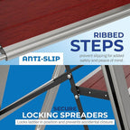 Step Ladder 1 Step Folding, Decorative - Beautiful Mahogany & Silver Aluminum, Ultra Slim Profile, Anti Slip Steps, Sturdy-Portable for Home, Office, Kitchen, Photography Use,by SORFEY