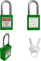 Lockout Tagout Locks, Safety Padlock, Keyed Differently Loto Safety Padlocks for Lock Out Tag Out Kits Station (Green NO.11-20)