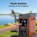 Hillhub Portable Propane Water Heater for Camping, Instant Hot Water Heater On Demand with 4000mAh Battery for Outdoor Showering and Cleaning, Included Water Pump & Showerhead