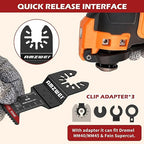 30 Pcs Bi-Metal Oscillating Tool Blades Metal Cutting, 1-3/4" Curved Edge Multitool Blades for Soft Metal, Hard Wood, Plastic, Oscillating Saw Blades Fit Dewalt Milwaukee Bosch Ryobi