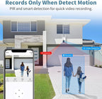 《 2-Way Audio & 100% Solar Powered》Outdoor Wireless PTZ Camera System, 4MP Solar Powered Battery Cameras,Home Video Surveillance