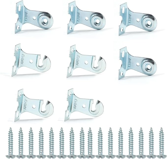 Roller Shades Bracket,4 Pairs Blind Brackets for Roller Window Shades,Metal Roller Shade Hardware with Screws,Outside Mounted Window Blind Brackets for Livingroom Bedroom Office, Silver
