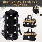 17 IN Large Tool Bag For Men Heavy Duty, Drill Bag Tool Bag Organizer, Wide Mouth Waterproof Hard Bottom Multiple Pockets Tool Tote, Tool Caddy, Maintenance