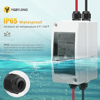 Solar Panel Disconnect Switch 40 Amp 4 Holes DC AC Miniature Circuit Breaker 500V 2 Poles with PV Connector and IP65 Waterproof UV-Proof Box for Outdoor Solar PV Homes Battery