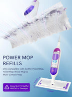 20 Count Power Mop Pads Refills for Swiffer, Compatible with Swiffer Power Mop Refills Replacement Disposable Power Mopping Pads Refills for Multi-Surface Floor Cleaning