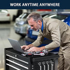 7-Drawer Metal Rolling Tool Chest with Wheels,Tool Storage Cabinet with Locking System，Toolbox with Wheels for Garage,Workshop, Repair Shop(Black, 7-Drawer)