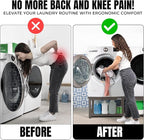 Washer and Dryer Pedestals - 27" W, 16" H, Gray Steel Universal Fit with Major Brands, Leak-Proof Laundry Pedestal with Drain Pan & Hose, Washer and Dryer Stand for Back Pain Relief, 800 lbs Capacity