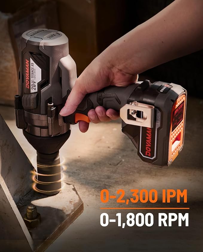 TITANCE X9 Brushless Impact Wrench, 20V Cordless 3/4'' Impact Gun, 1650 Ft-lbs (2200 Nm) High Torque, 5 Modes, 4.0Ah Battery Powered Heavy-Duty Wrench for Lug Nuts, Truck, Tractor & Industrial Use