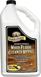 PARKER & BAILEY WOOD FLOOR CLEANER – Use on Hardwood, Laminated or Faux Finished Floors. Shine Restorer Protector, Surface Cleaner Supplies Home Improvement, Natural Look, Cuts Grease, 64oz