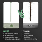 Wood Screws 5 Inch, FIXLINK Deck Screws #10 x 5, 50 PCS, Epoxy Coated, T25 Star Bit Above 1500 Hour Salt Spray Coating Outdoor Decking Screws Excellent Rust Resistant for Wood Fence, Green