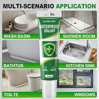 1 Pack Silicone Caulk 5.3 Oz Squeeze Tube Waterproof Silicone Sealant for Kitchen Bathroom Stronger Adhesion White Caulk for Window Toilet Sink Door Caulking Sealant with Tape and Scraper