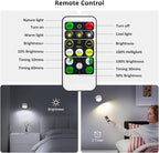 LED Wall Lights, Wall Lamp 3 Color Temperatures & Dimmable Magnetic 360° Rotation with Remote, Wall Sconces 2 Pcs with 3000mAh Rechargeable Battery, Cordless Wall Light for Reading Bedside Hallway