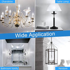 E12 Candelabra Bulb 40 watt Equivalent, E12 LED Bulb Dimmable Chandelier Light Bulbs, 5000K Daylight B10 Candle Light Bulbs, 90+CRI, 400LM, Cear Glass, 12 Pack