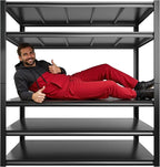 REIBII 48" W Garage Shelving 2500LBS Storage Shelves Adjustable Metal Shelving Heavy Duty Garage Shelves for Warehouse Pantry Basement 48" W x 72" H x 18" D