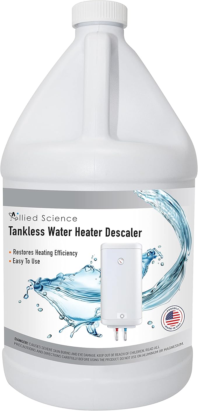 Tankless Water Heater Flush Kit with Gallon Liquid Descaling Solution and 1/6HP Extra Strength Pump