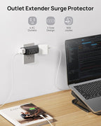 TROND Multi Plug Outlet Extender - Surge Protector Outlet Splitter with 4 Grounded Sockets, Angled Wall Plug Adapter, 900J, Multiple Wall Expander for Bathroom Kitchen Travel Dorm Room, Black