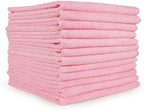 Arkwright Microfiber Cleaning Cloths - (Pack of 12) Lint & Streak-Free Drying Wash Towels, 320 GSM Super Absorbent & Quick Dry, Perfect Cleaner for Car, Glass, and Window, 12 x 12 in, Pink
