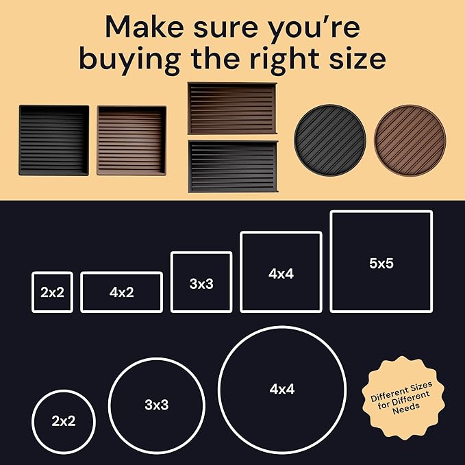 CasterMaster Square Rubber Furniture Pads - 2in x 2in, Pack of 8, Brown - Non-Slip Furniture Sliders for Hardwood Floors - Rubber Feet, Floor Protectors for Chairs & Hardwood Surfaces