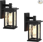 Outdoor Sconce Lights Black Aluminum Outside Light Fixtures for House Waterproof Outdoor Porch Light 2-Pack E26 Socket