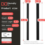 homdiy 10 Pack Adjustable Black Cabinet Pulls 2" to 8.8" (51-224mm) Adjustable Hole Distance Drawer Pulls