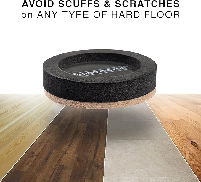 Felt Furniture Sliders for Hardwood Floors X-PROTECTOR 16 PCS 3 ½” - Furniture Slider with Unique Design - Heavy-Duty Furniture Movers for Hard Surfaces - Felt Sliders - Move Your Furniture Easily!