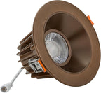 Maxxima 4 in. Ultra Thin Recessed Anti-Glare LED Downlight, Canless IC Rated, 1000 Lumens, 5 Color Temperature Selectable 2700K/3000K/3500K/4000K/5000K, Dimmable, Bronze Trim, 90 CRI, J-Box Included