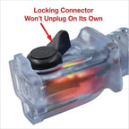 Clear Power 16 Gauge 3Prong Cords (Lighted Locking Connector, Black, 80 ft)