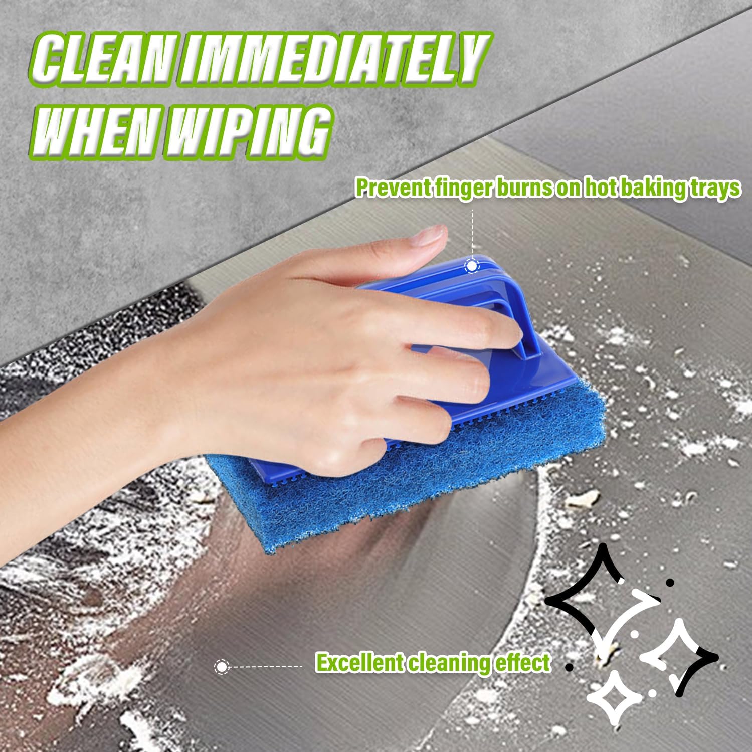 5 Pack Electric Cleaning Brush Pad Kitchen Bathroom Household Cleaning Pad Swimming Pool Wall Cleaning Brush Heavy Duty Griddle Scrubber Scouring Pad and 1 Pack Handle kit(Blue)