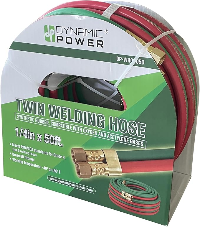 1/4" x 50' Twin Welding Hose – Meets RMA/CGA Standards for Grade R, Type D)
