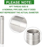 TAISHER 2PCS Stainless Steel Pipe Fittings, 3/4" NPT x 3/4" NPT Male Threaded, 8" Length Nipple Cast Pipe