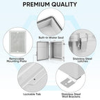 TICONN Waterproof Electrical Junction Box IP67 ABS Plastic Enclosure with Hinged Cover with Mounting Plate, Wall Brackets, Cable Glands (Off-White, 11"x7.5"x5.5")