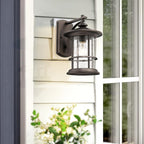 MICSIU Oil Rubbed Bronze Outdoor Light Sconces Wall Mount, Clear Seedy Glass Large Exterior Porch Wall Lantern, 12.5" Outside Lights for House, Front Porch, Patio, Backyard