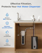Waterdrop 10UE Under Sink Water Filter for Instant Hot and Cold Water Dispenser System, Reduces PFAS, PFOA/PFOS, Lead, Chlorine, Bad Taste & Odor, 11000 Gallons