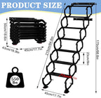 7 Steps Wall Mounted Attic Ladder, Indoor Attic Stairs Pull Down System, Metal Telescoping Step Ladders, Anti-slip Retractable Folding Stair, Loft Extension Steps Staircase for Garage (white, 7 Steps)