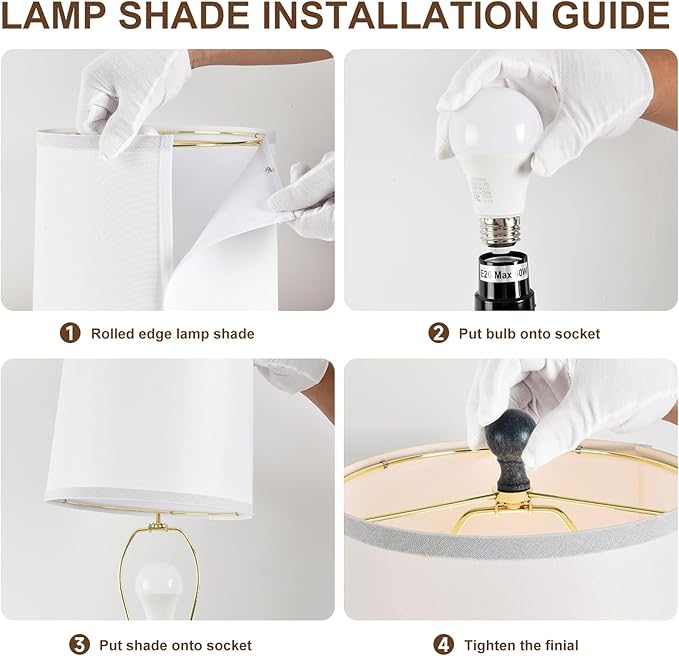 Terpsichore Lamps Set of 2 Modern Farmhouse Table Lamp Bedside Reading Lights Living Room End Lamps Bedroom Night Light,High 22.5 Inch,Navy Blue,with Fabric Lamp Shade,Bulb Not Included