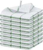 Nialnant 8 Pack Dish Cloths for Washing Dishes, 100% Cotton Reusable Cleaning Rag, Quick Drying Dish Towels for Kitchen,12x12 Inches,Green Plaid