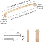 COTYKILEY 10 Pack 10 Inch(254mm) Champagne Bronze Cabinet Handles Gold Kitchen Cabinet Pulls Cabinet Door Handles Kitchen Cabinet Hardware