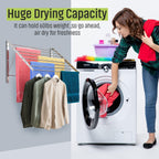 Smartsome | Wall Mounted | Clothes Drying Rack | 30" Wide | 20 Linear Feet Capacity | 8 Smooth Round Stainless Steel Rods | 60 lb Capacity | Fully Assembled | Compact Sturdy Space-Saving Design